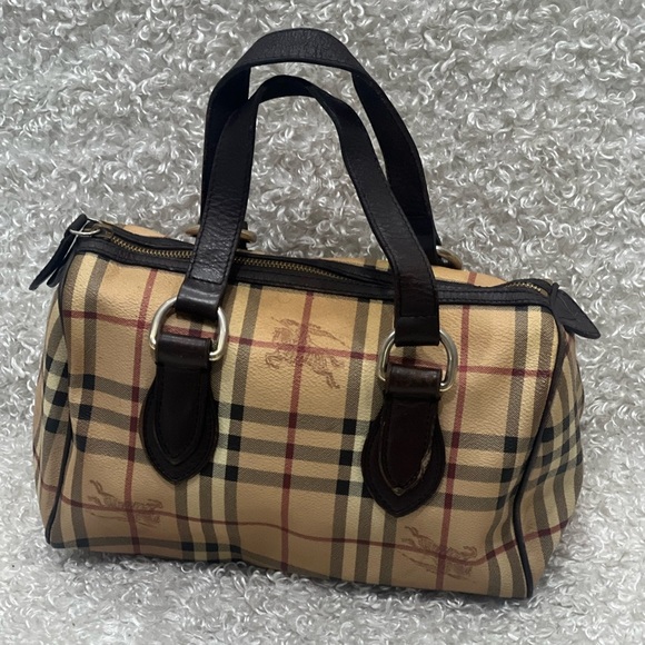 BURBERRY Nova Check Boston Bag PVC Leather Beige - Picture 5 of 16
